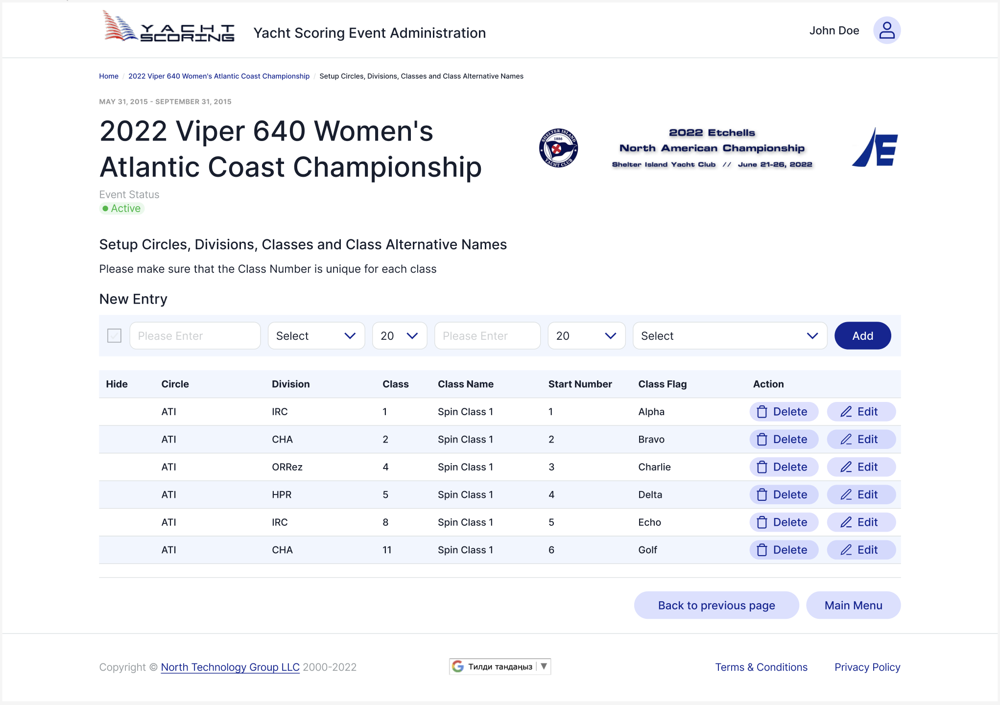 Yacht Scoring - A complete web based regatta management, administration ...